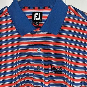 Footjoy FJ Blue & Red Stripe Famous We-Ko-Pa Golf Resort Club Polo Shirt XL AZ